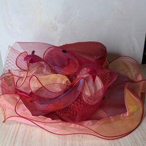 Elegant Red and Yellow Women's Fascinator